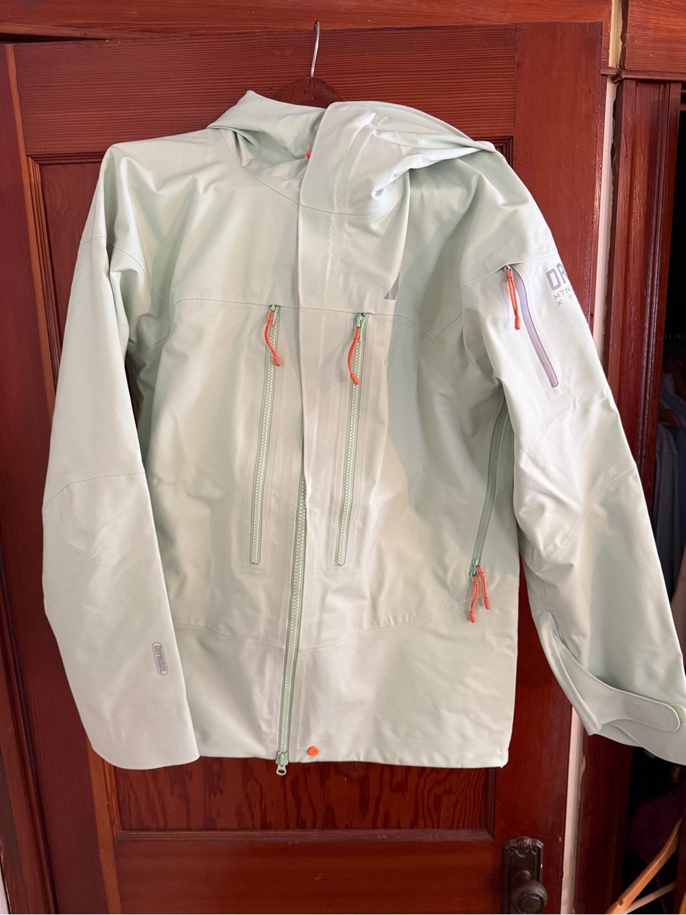 Orage Men's Ski Jacket Light Mint with Orange Accents